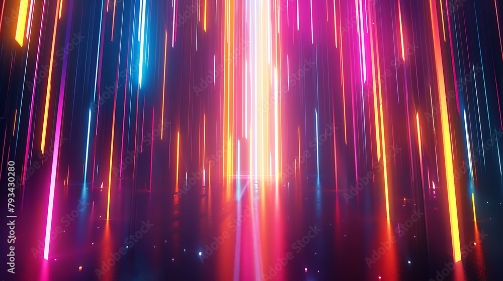Aufkleber a colorful array of lights illuminate the scene, creating a mesmerizing ambiance