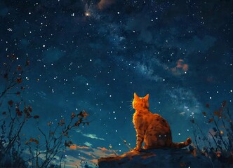Obraz na płótnie Canvas cat on the hill