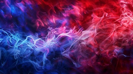 Abstract smoky texture in patriotic colors - Red, white, and blue smoke intertwine in this abstract image evoking the American flag and concepts of liberty and diversity in the USA