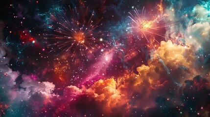 Fototapeta na wymiar Mesmerizing Fireworks Display - Perfect for Celebrations