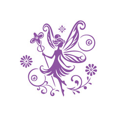 Purple and White Illustration of Beauty Princess Ornament