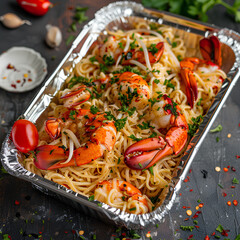 thai food shrimp with seafood