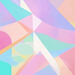 Fototapeta premium Geometric pastel colors painting with digital art blending on canvas. Contemporary painting. Modern poster for wall decoration