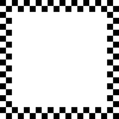 Checkers frame, border in line art style geometric seamless pattern. EPS.10.