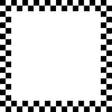 Checkers frame, border in line art style geometric seamless pattern. EPS.10.