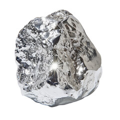 A gleaming silver nugget stands alone against a transparent background a raw gemstone embodying notions of luxury and exclusivity