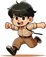 cartoon illustration of a boy in jeans