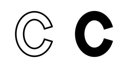 Copyright icon vector isolated on white background. copyright symbols