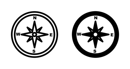 Compass icon vector isolated on white background. Compass vector icon