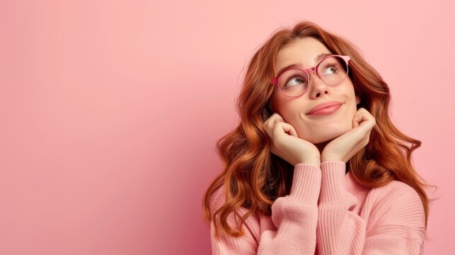 Close-up portrait of her she nice-looking attractive lovely sweet curious cheerful cheery smart clever girl creating new idea solution