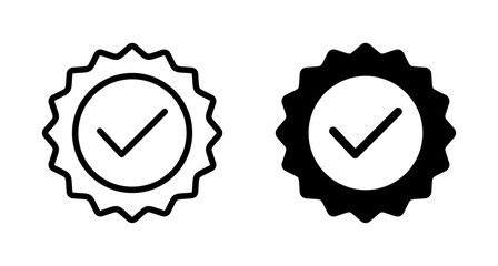 Approved icon vector isolated on white background. Certified Medal Icon vector. check mark
