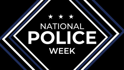 National Police Week in May. Celebrated annual in United States. In honor of the police hero. Officers Memorial Day. banner, cover, poster, flyer, card, placard, background. Vector illustration