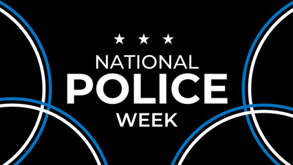 National Police Week in May. Celebrated annual in United States. In honor of the police hero. Officers Memorial Day. banner, cover, poster, flyer, card, placard, background. Vector illustration