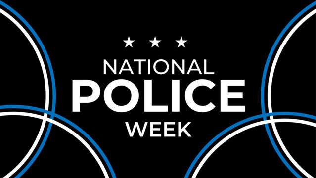 National Police Week in May. Celebrated annual in United States. In honor of the police hero. Officers Memorial Day. banner, cover, poster, flyer, card, placard, background. Vector illustration