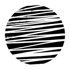 Circle hand drawn bold black texture vector