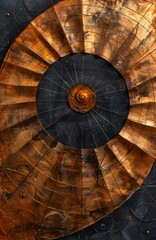 closeup metal sculpture circular design large shell doors cosmic portals rusty merchant collector designs monk