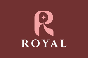 luxury letter r, jewelry logo design, cosmetics store logo, PR or RP logo design, beauty logo