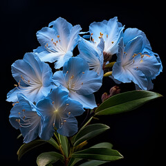  rhododendron blue baron isolated on black
