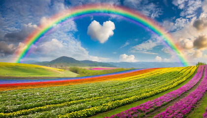 青空に浮かぶハート型の雲