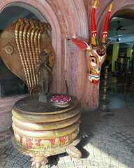 Statue of a god in a Buddhist temple, Kathmandu, Nepal