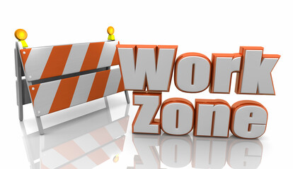 Work Zone Roadwork Barricade Lights Caution Danger Be Careful Alert 3d Animation