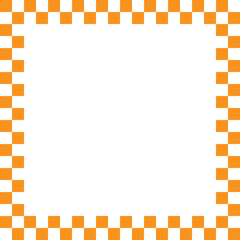 Checkers frame, border in line art style geometric seamless pattern.