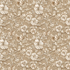 Obraz premium Floral brown color, form natural, seamless fabric pattern.