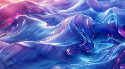Fototapeta premium Abstract Fluid Background in Blue and Lime Green with Translucent Glass-like Colors. Stylish and Fashionable Neon Lights and Fluorescent Theme. 4K wallpaper,HD background image