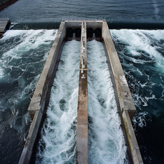 Offshore Tidal Barrage with Energy Sluices for Enhanced Power Generation