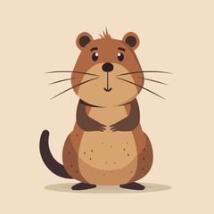 a cute groundhog sitting on its hind legs, vector