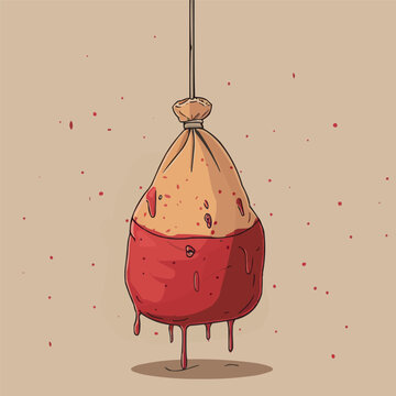 recommend clip art: a bag of food hanging from a hook, vector