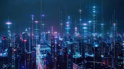 Obraz premium Smart Urban Grid: Navigating the Interwoven Threads of Connectivity