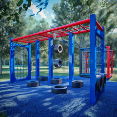  National Fitness Challenge Park with Extensive Obstacle Courses