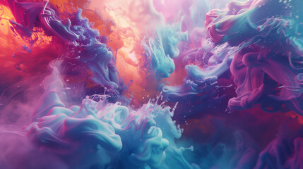 Obraz premium Colorful liquid getting mixed