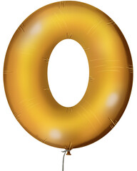 golden number arrow made of inflatable balloon isolated on white