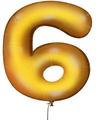golden number arrow made of inflatable balloon isolated on white