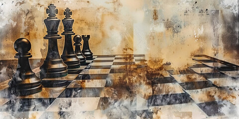 Manipulation: The Chessboard and Strategizing Player - Visualize a chessboard with a strategizing player, illustrating the manipulation and control exerted by cult leaders over their followers