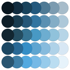 Blue gradient circles display. Shades of blue color palette. Circular graphic elements. Vector illustration. EPS 10.