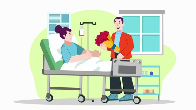 animation of visiting sick people