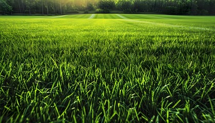 Obraz premium Recreational Green: Vibrant Green Grass Field Perfect for Sports and Recreation Showcasing a Lush and Vibrant Outdoor Setting