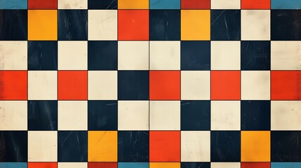 An endless checkerboard with a gradient, square pattern background.
