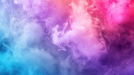Colorful smoke blending on multicolored background