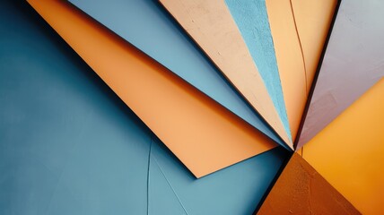 Geometric pattern formed by colorful paper sheets