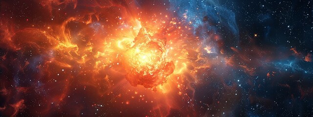 Abstract  wallpaper of space explosion amidst stars,