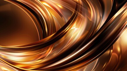 Abstract swirling copper and gold pattern with reflective metallic surface creating dynamic luxurious feel