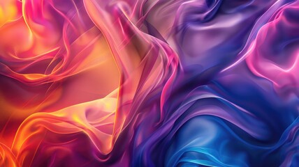 Vivid colorful abstract silk fabric waves