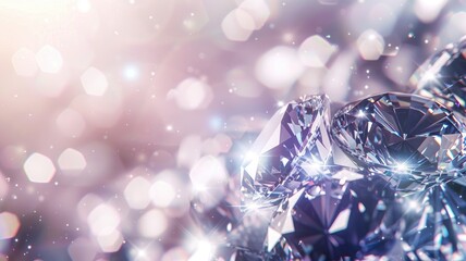 Obraz na płótnie Canvas Shimmering diamonds with brilliant cuts sparkle intensely