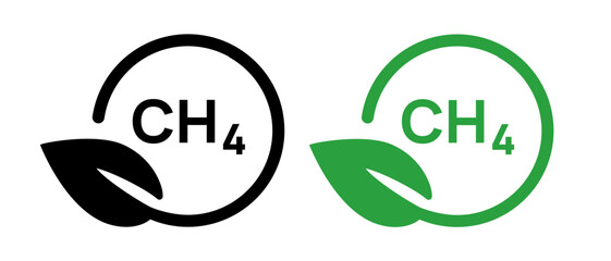 CH4 methane green bio gas natural symbol icon