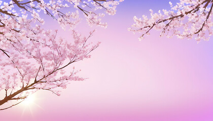 A painting Sakura Blooming Background.