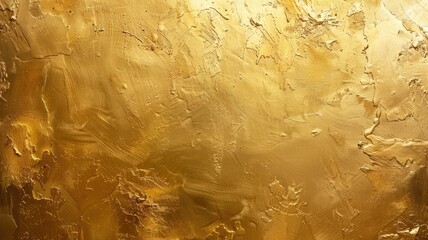 Textured golden surface with reflective sheen and artistic streaks - obrazy, fototapety, plakaty